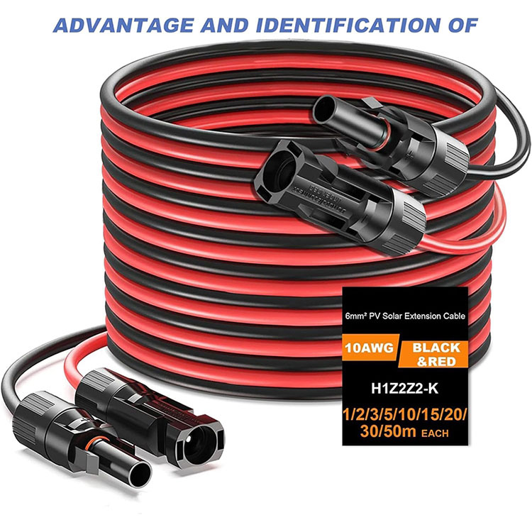 Tiesioginio laidojimo 10AWG saulės energijos prailginimo kabelis 50Ft